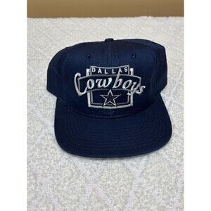 Vintage 80s Dallas Cowboys NFL Embroidered Blue Snap Back USA Made Curved Brim